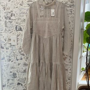 Linennaive Vintage Linen Dress with lace